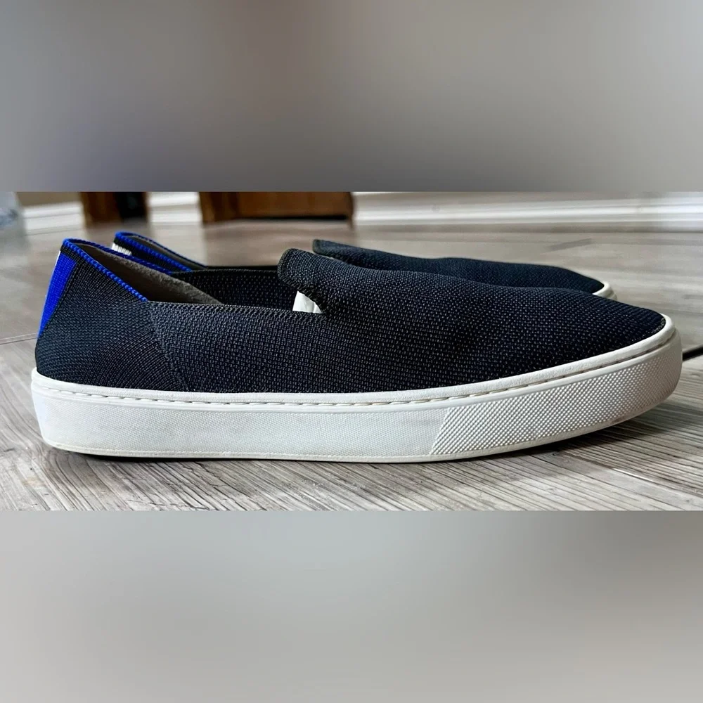 Rothy’s The Original Slip On Sneaker in Black Solid Casual Sporty Shoes - Picture 5 of 10